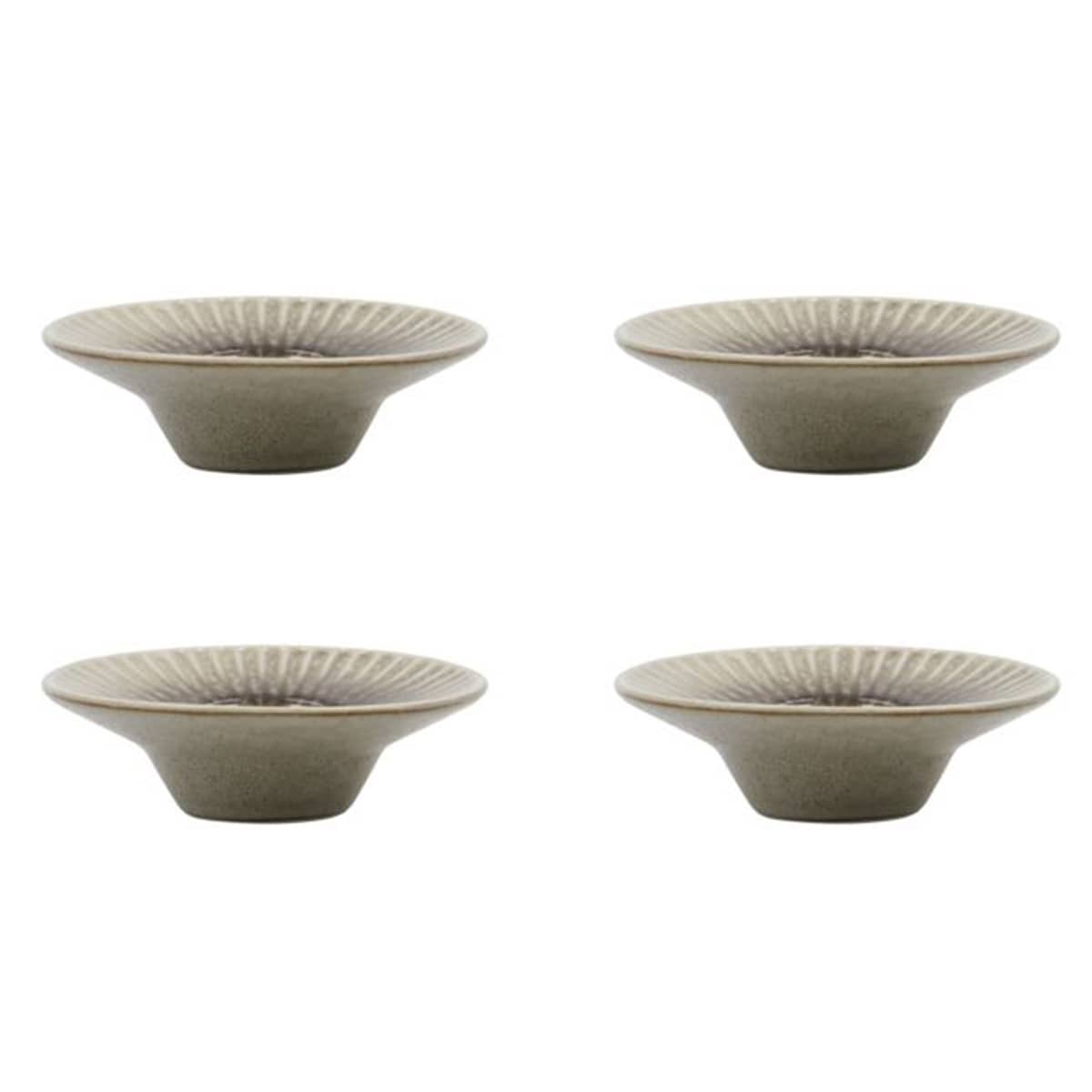 Pleat eggeglass, grå/brun, 4 stk
