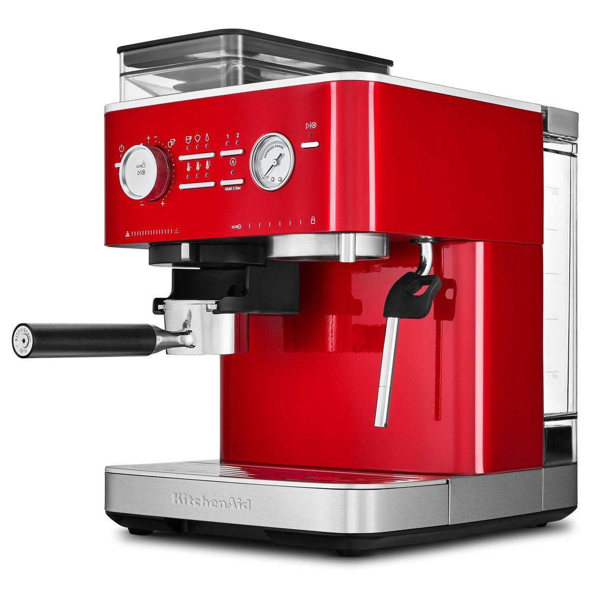 Espressomaskine med kaffekværn, candy apple