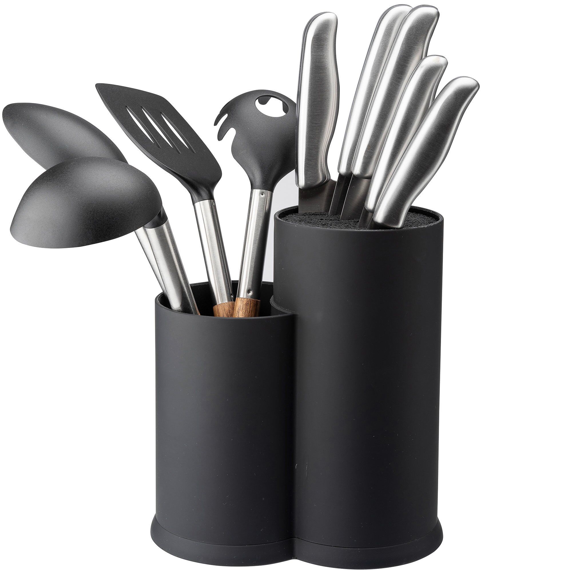 Alternativ bild 1 för Dorre Vida Knivblock borst och redskapsställ svart höjd 22,5 cm