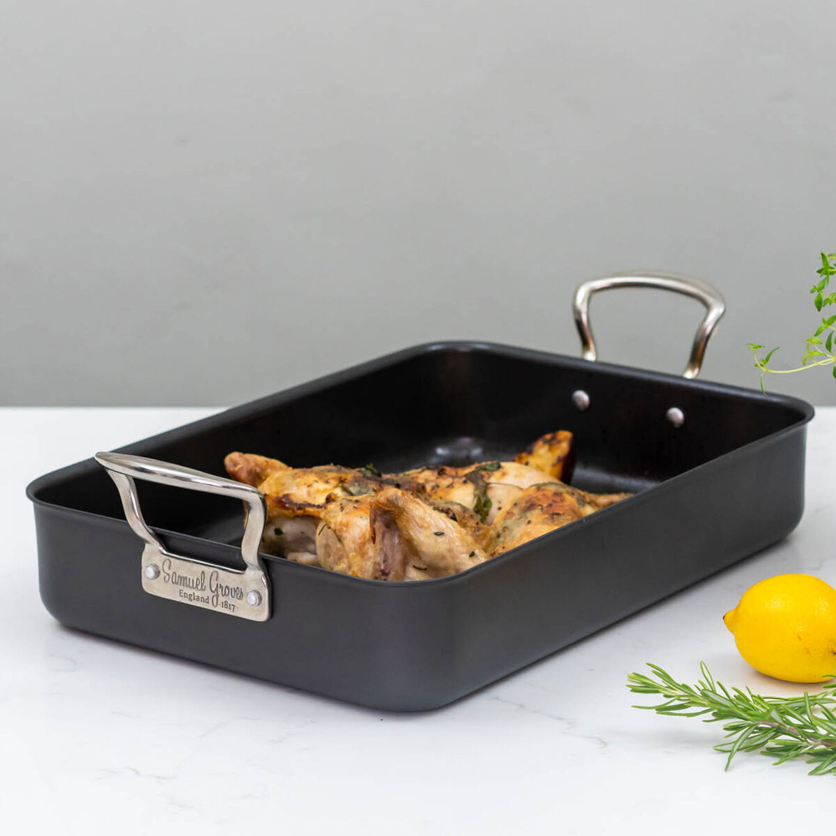 Samuel Groves Mermaid Roaster 28 cm x 18 cm, sort