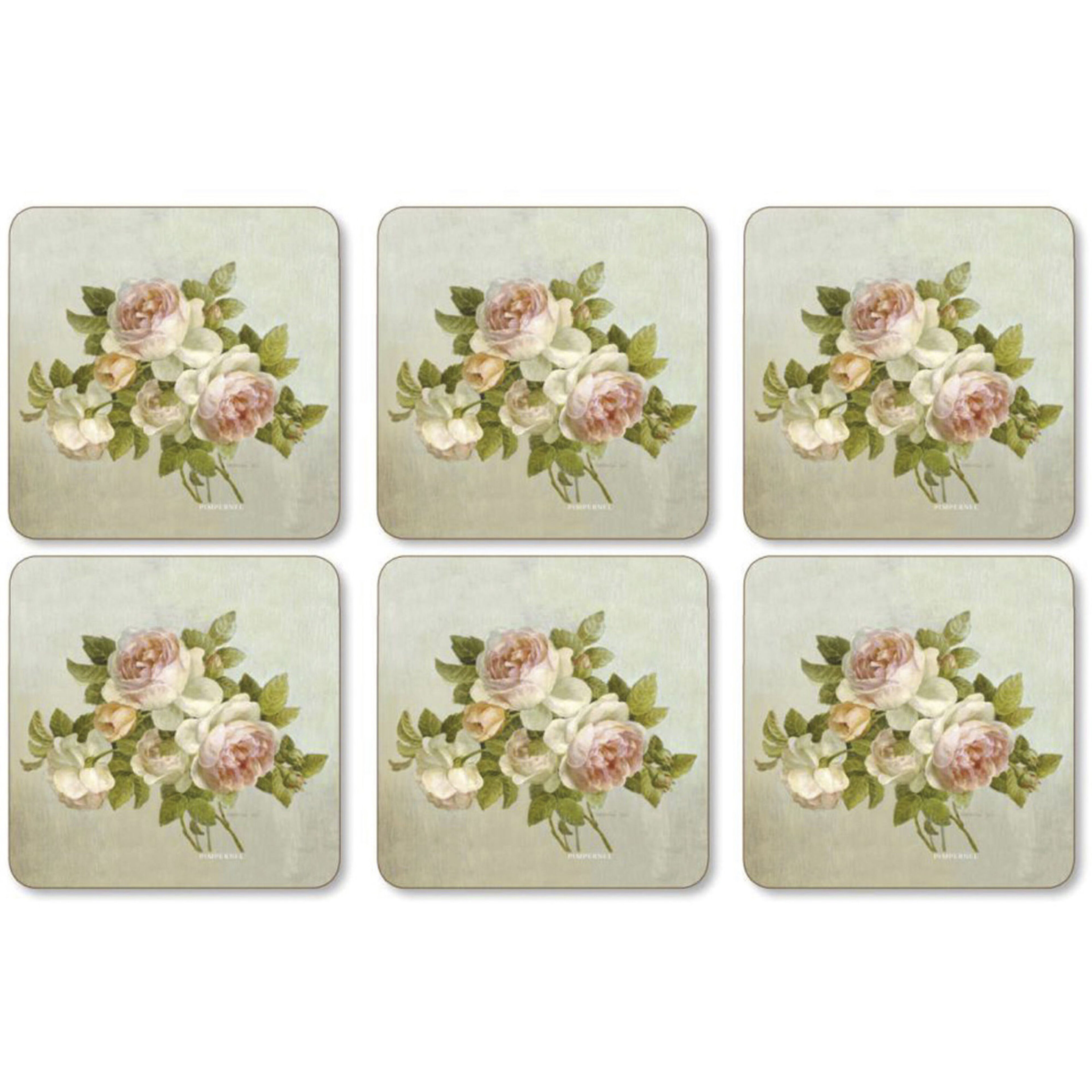 Antique Rose Glasunderlägg 6-pack