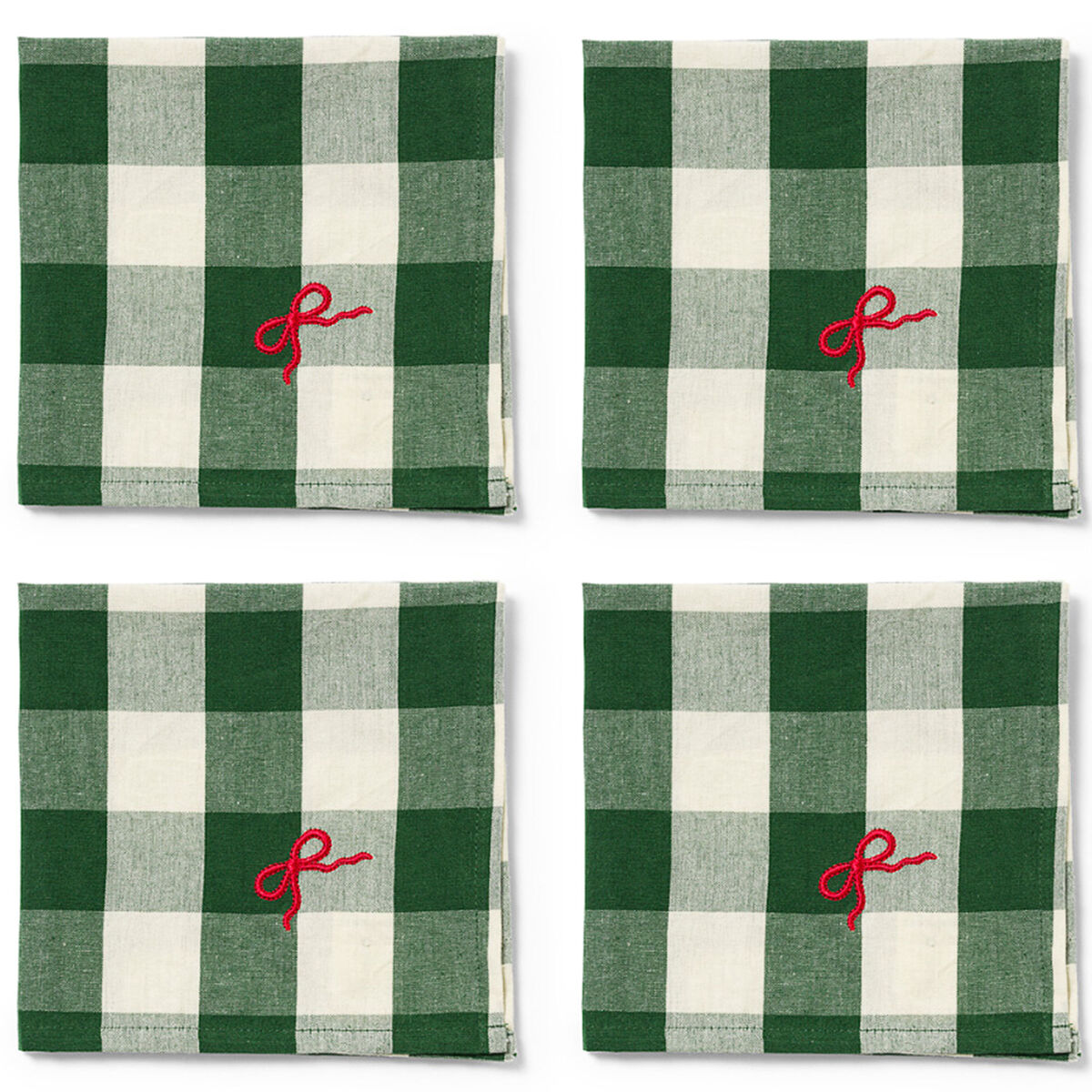 Elsa Bow lautasliinat 40×40 cm 4 kpl, vihreä/beige