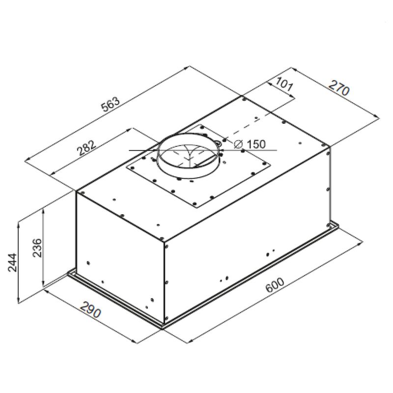 WBU 60 RB innbygningsventilator til overskap