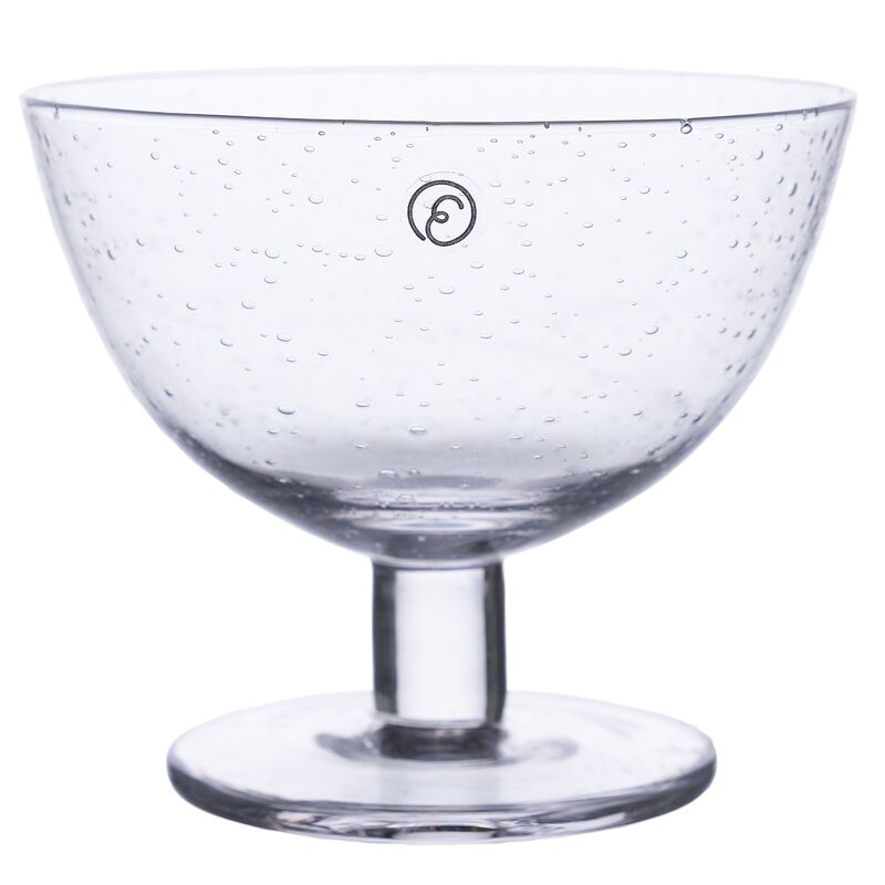 Skål på fot 10x8,5 cm 2-pack, bubbligt glas