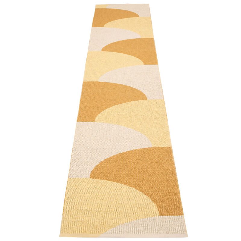 Pappelina Hill matto 70 × 360 cm, ochre/yellow/grey