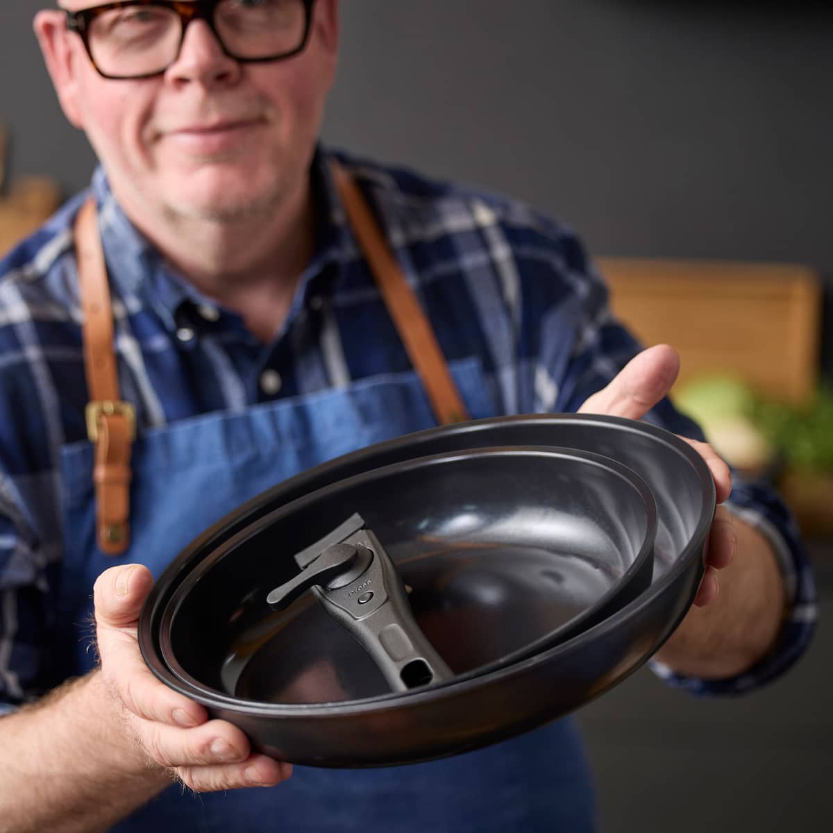 Holm stegepandesæt med aftageligt håndtag, 24+28 cm