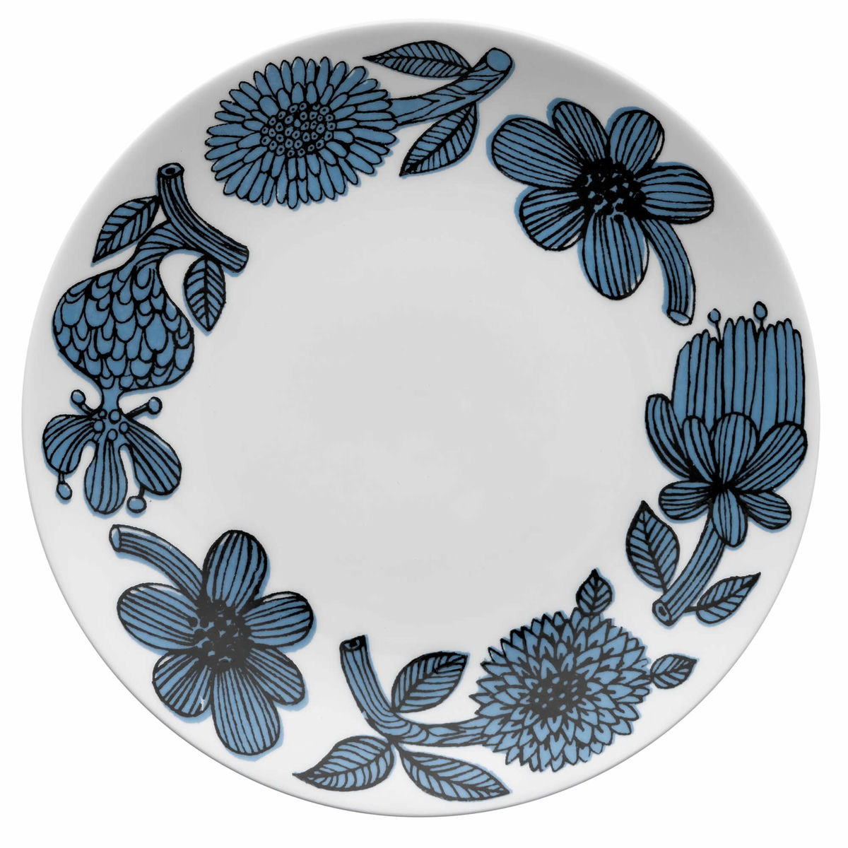 Blå Aster tallrik, 18 cm