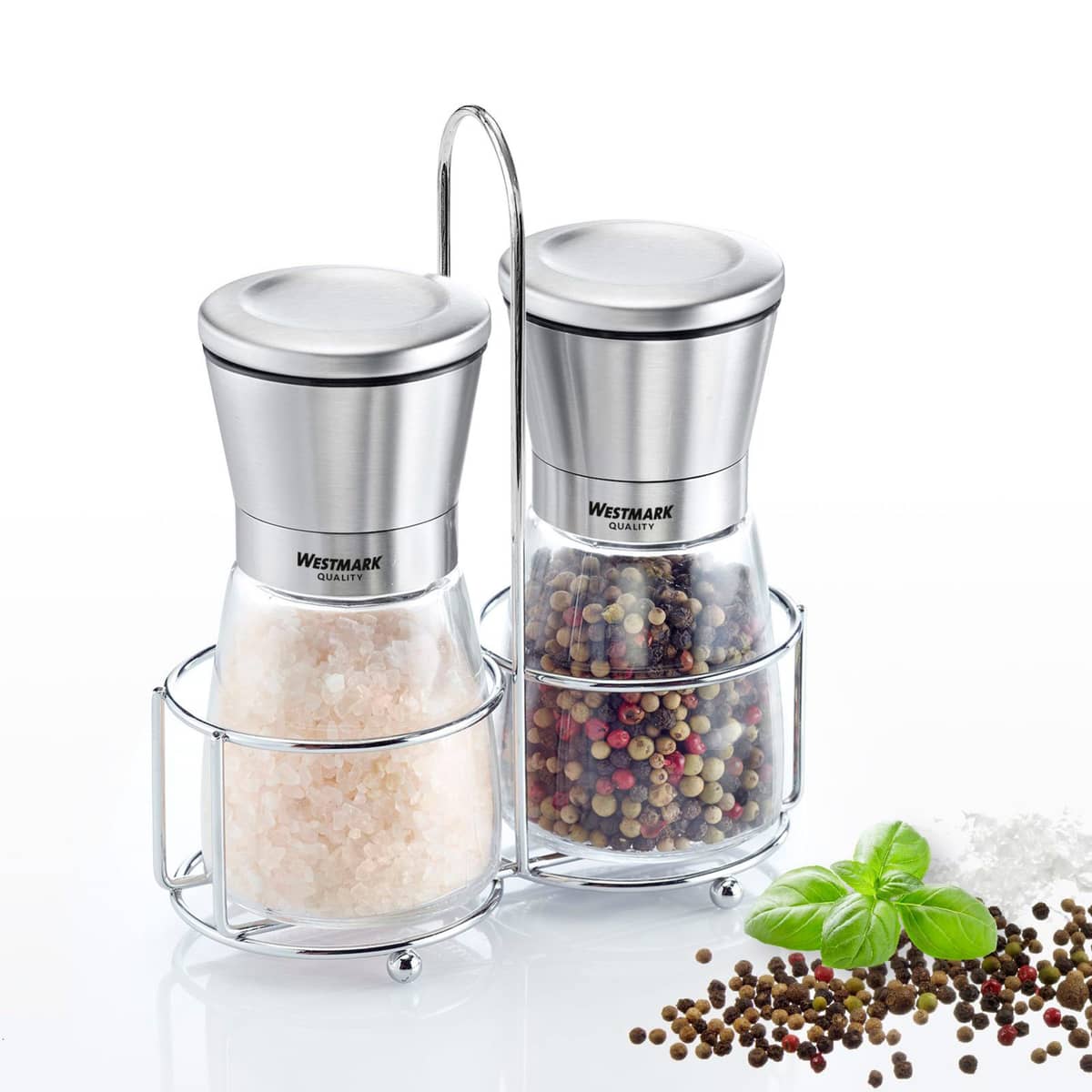 Salt- och pepparkvarn med bordsställ