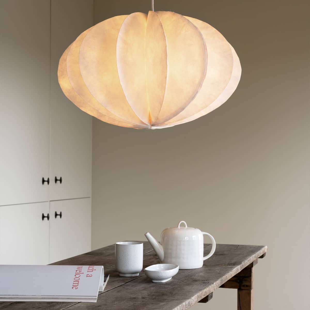 Pumpkin taklampa, vit