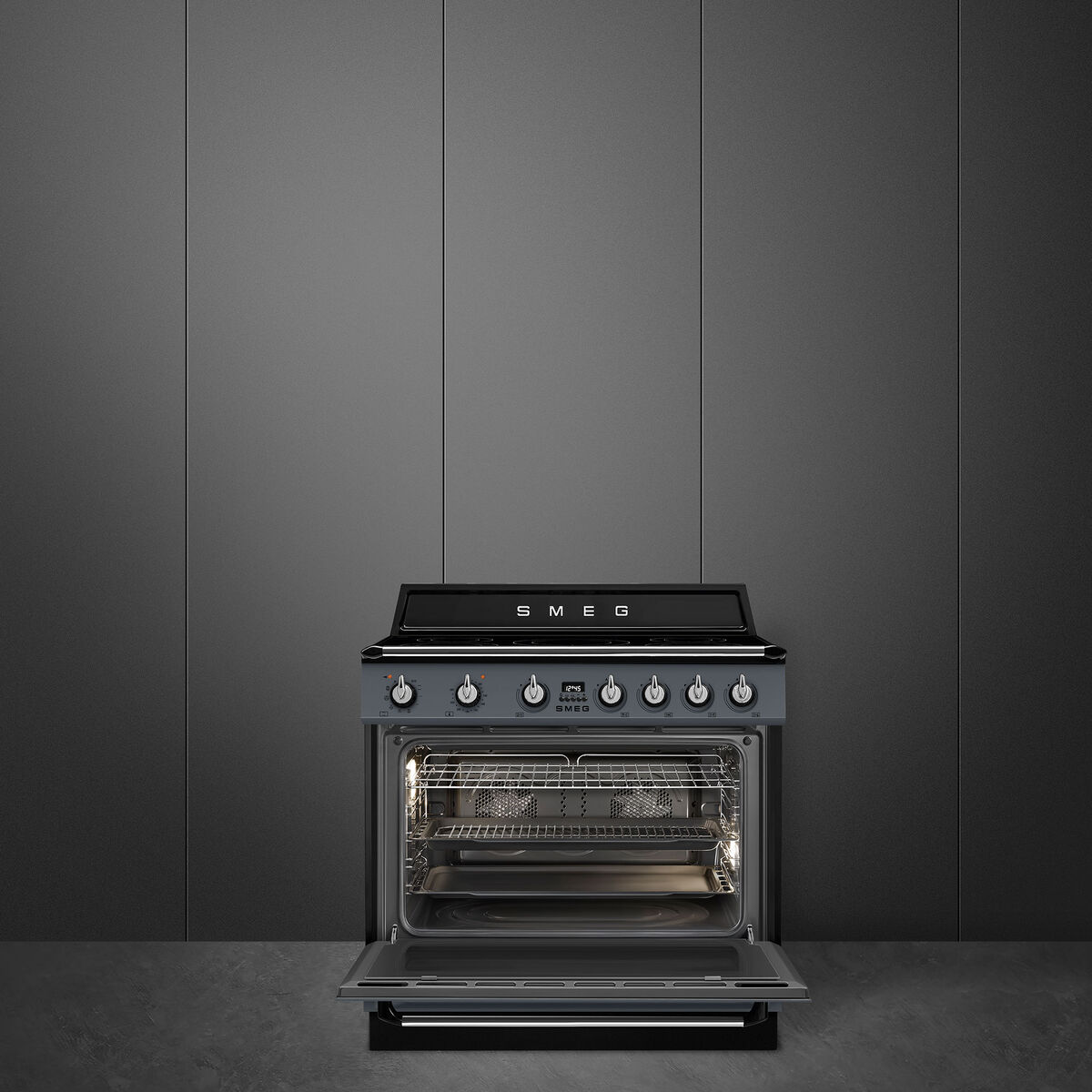 Smeg TR90IPGR Victoria induktionsspis med pyrolys 90 cm, grå