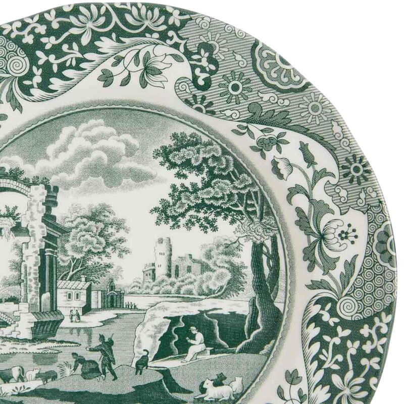 Green Italian asjett 15 cm, grønn/hvit