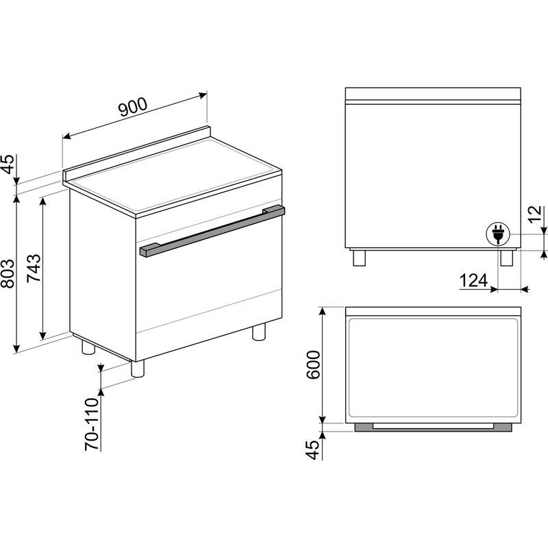 CPF9IPAN Portofino induktionsspis, antracit