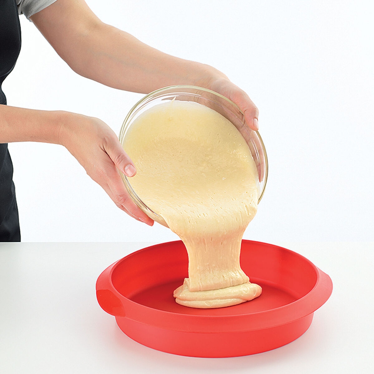 Rund bageform i silikone Ø24 cm, rød