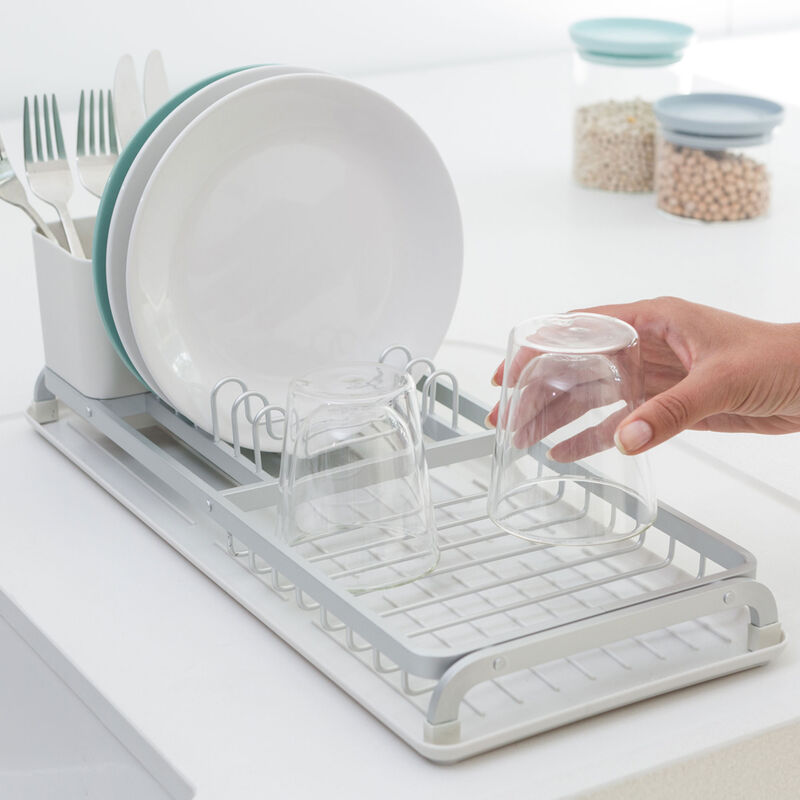 SinkSide kompakt oppvaskstativ, lysegrå