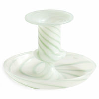 Flare Stripe Milk ljusstake, small, grön