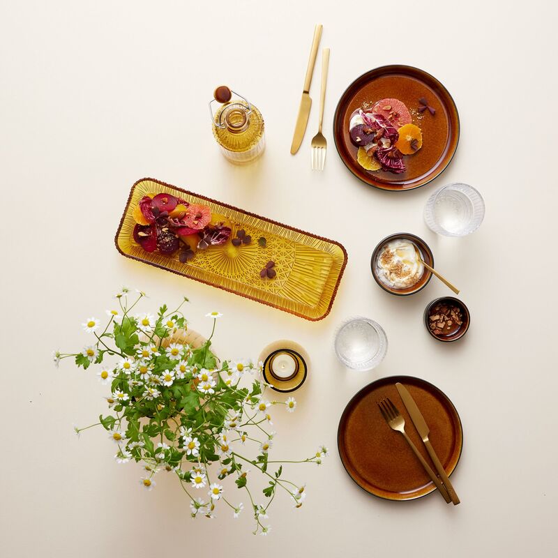 Kusintha serveringsfat 38 x 14 cm, bärnsten