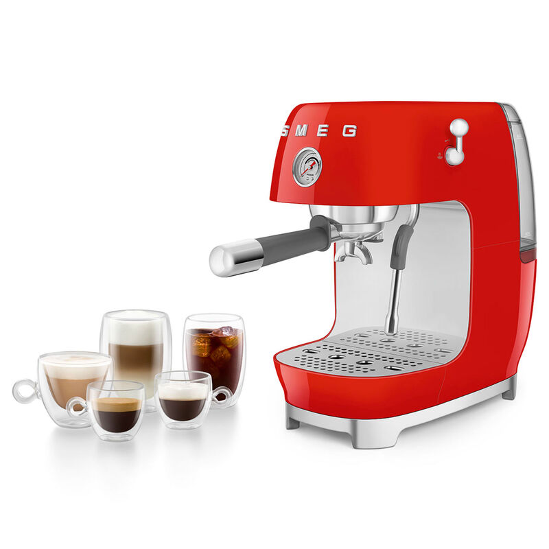 Espressomaskin med Cold Brew, röd