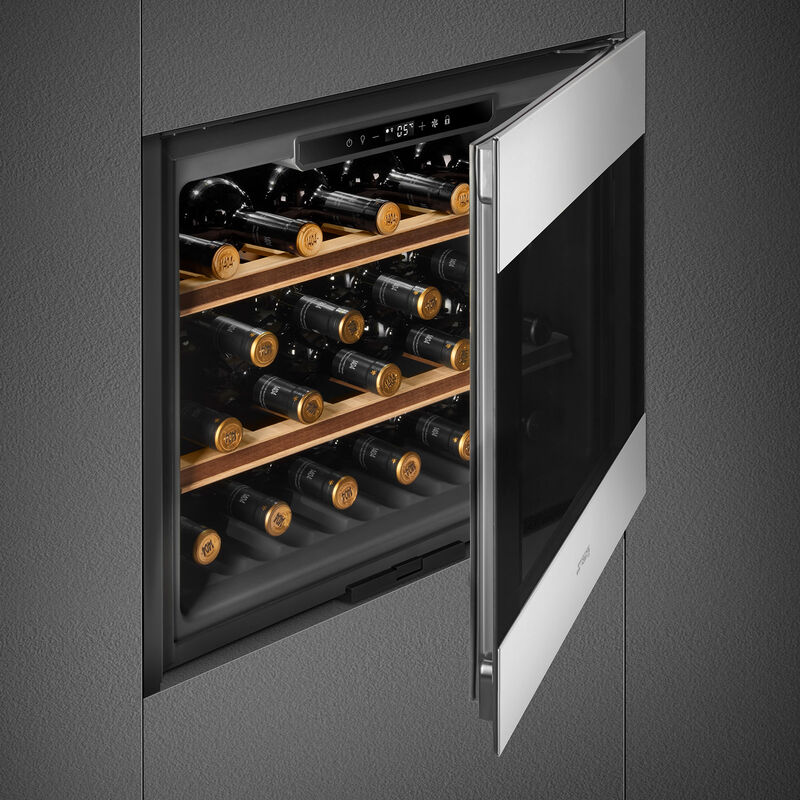 Classic inbyggbar vinkyl 45 cm 20 flaskor, rostfritt stål