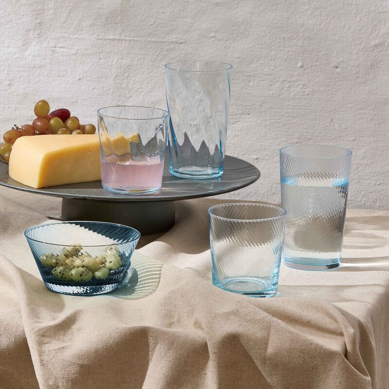 RAW Unique Swirl highballglas 45 cl, lysblå