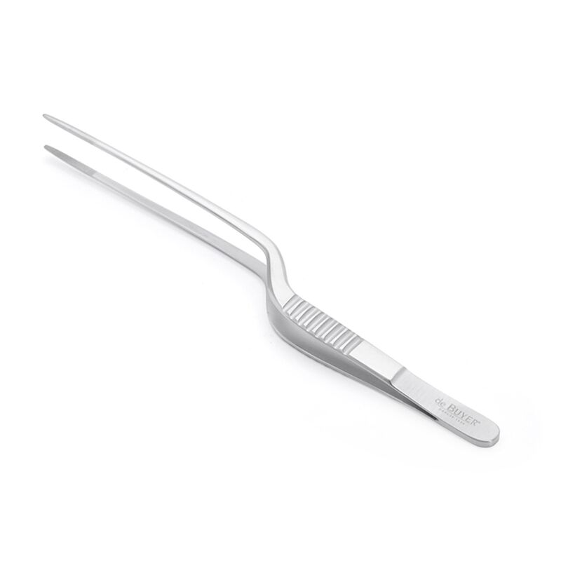 Matpincett krökt 20 cm, rostfritt stål