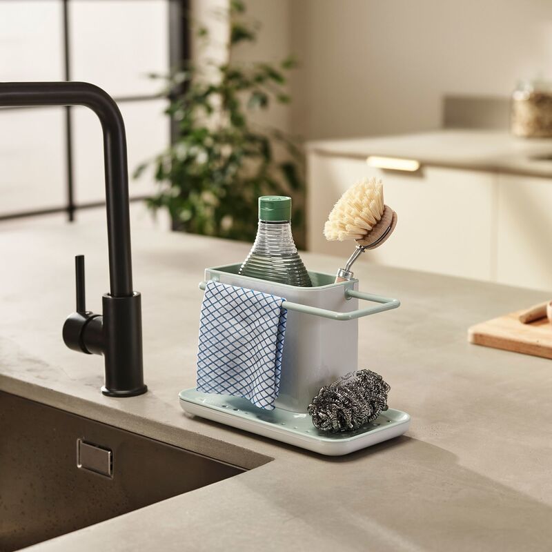 Caddy opbevaring til håndopvask, lysegrå/grøn