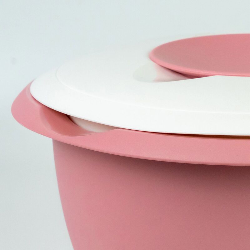 Røreskål 2,5 liter, hvid/pink