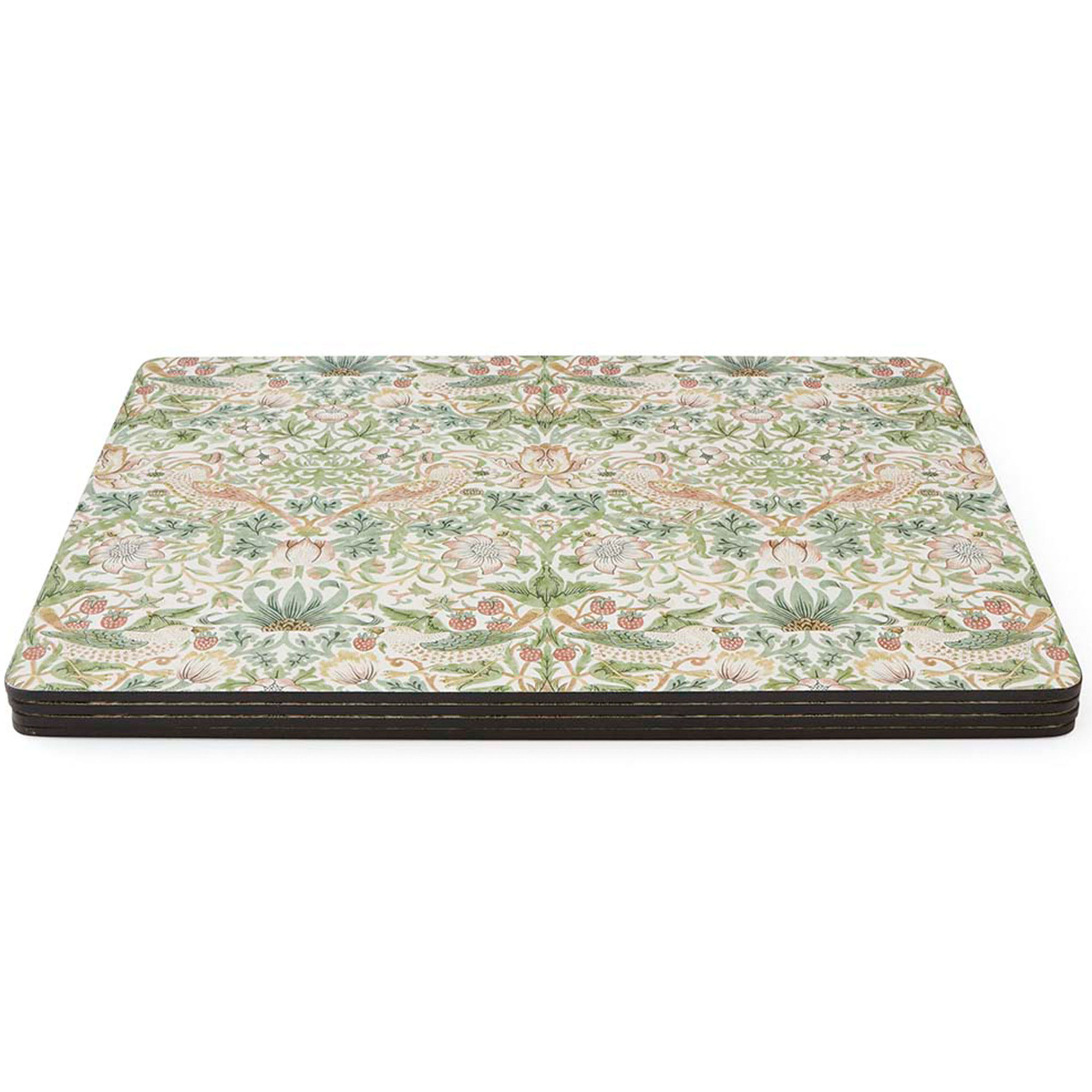 Spode Morris & Co Strawberry Thief pöytätabletti 4-pakkaus, vihreä