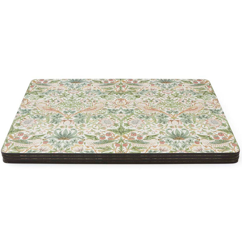 Spode Morris & Co Strawberry Thief pöytätabletti 4-pakkaus, vihreä