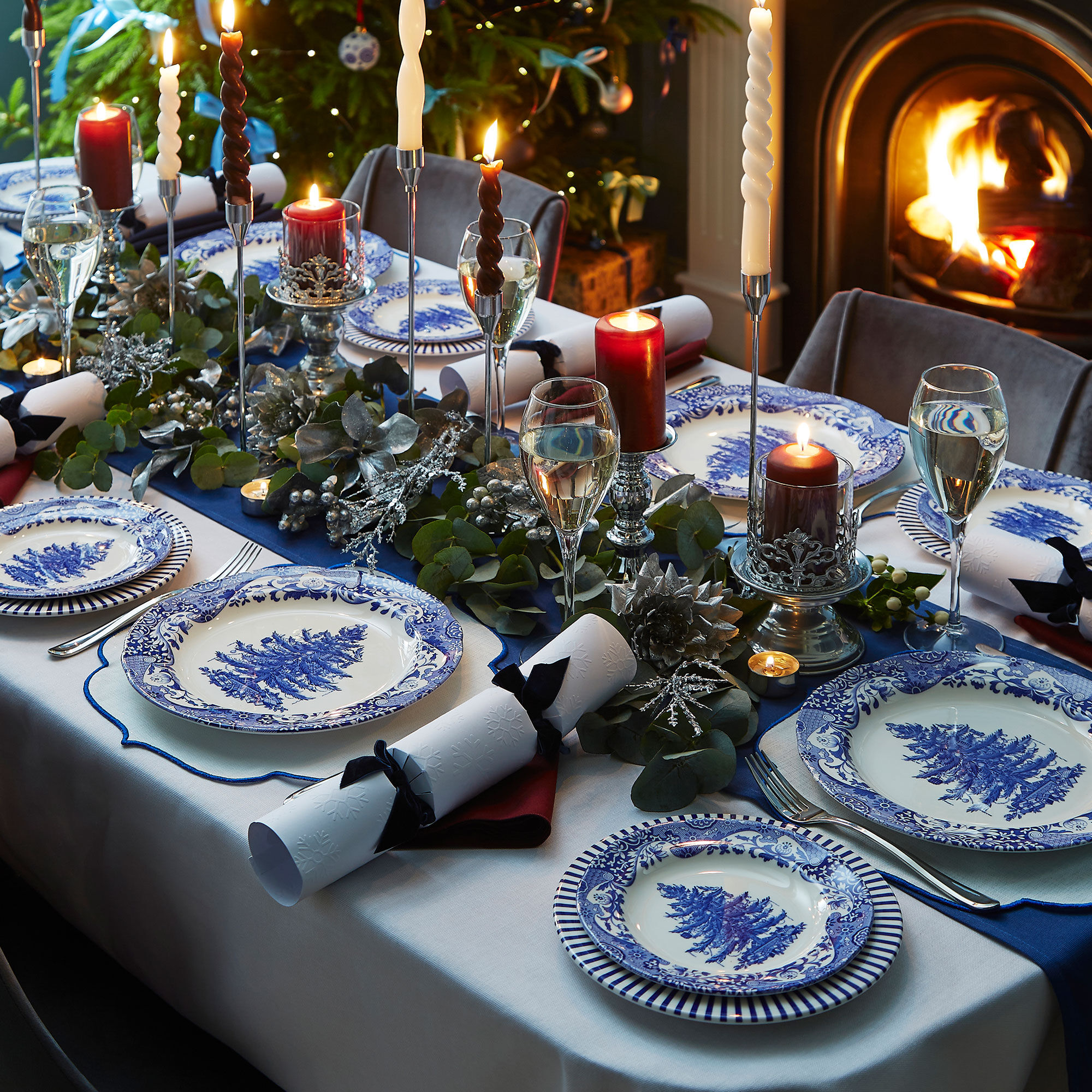 Spode Blue Italian Christmas Tree Tallrik 27 cm