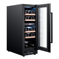 Arctic Collection 30D inbyggbart vinskåp 18 flaskor, svart