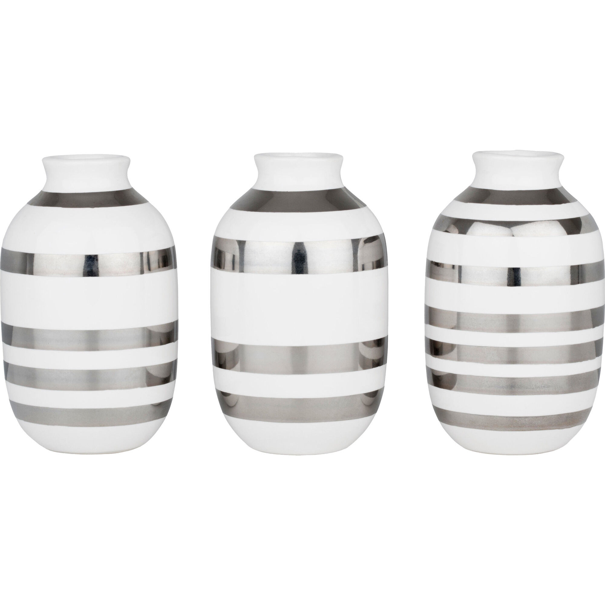 Omaggio Vase Miniatyr 3-pk 80 mm Sølv
