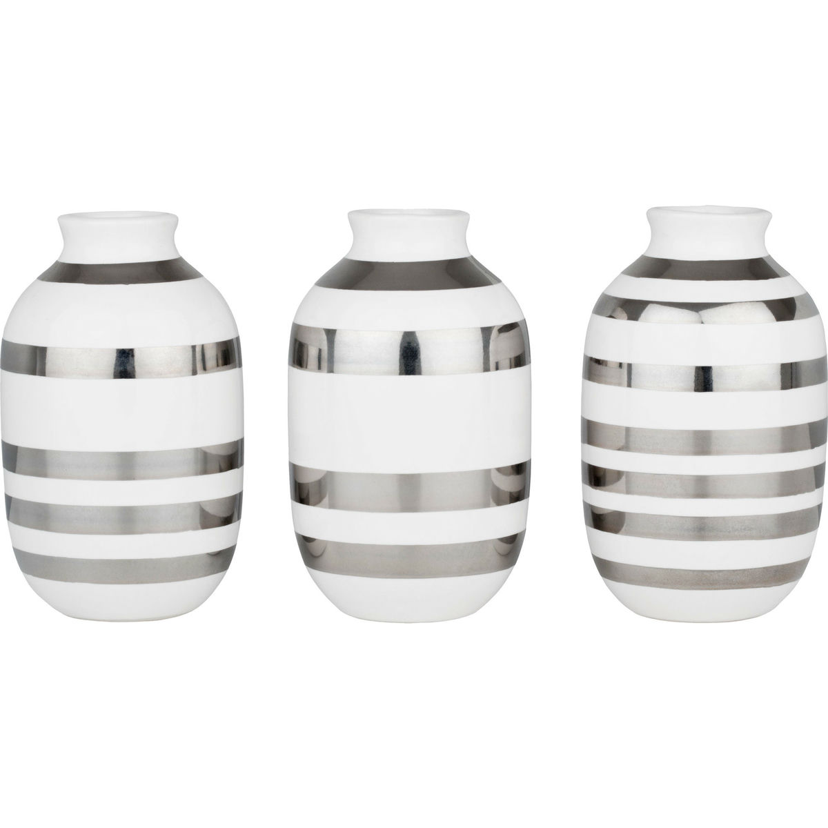 Omaggio Vas Miniatyr 3-pack 80 mm Silver