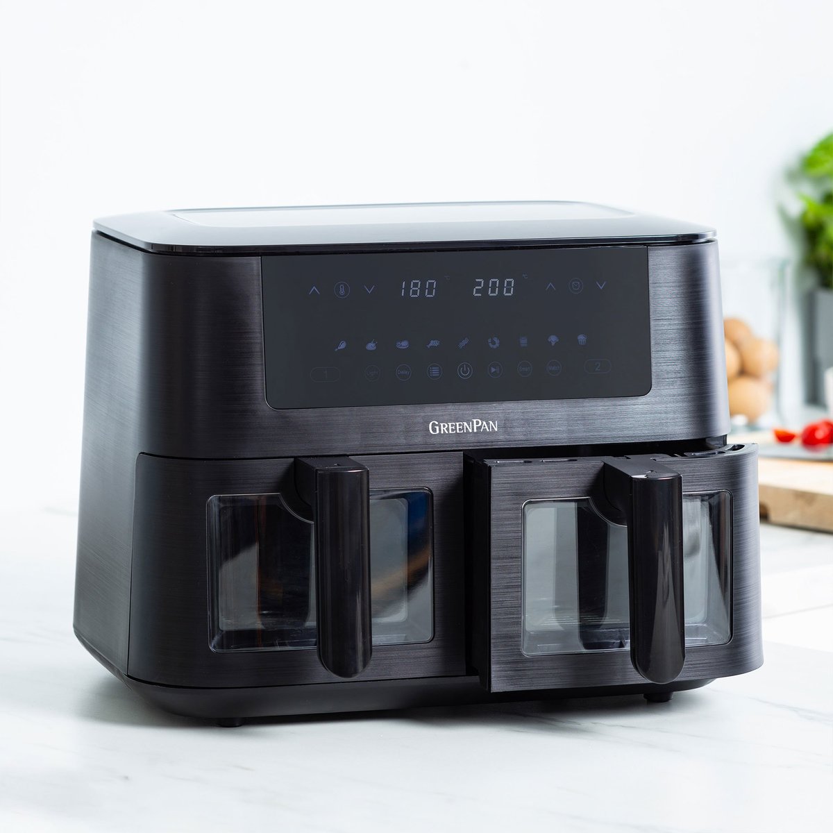 Bistro airfryer 8 liter, 2 kurver