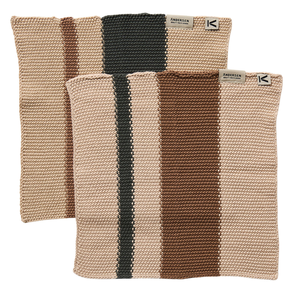 Oppvaskklut 27 × 27 cm 2-pakning, grønn/brun