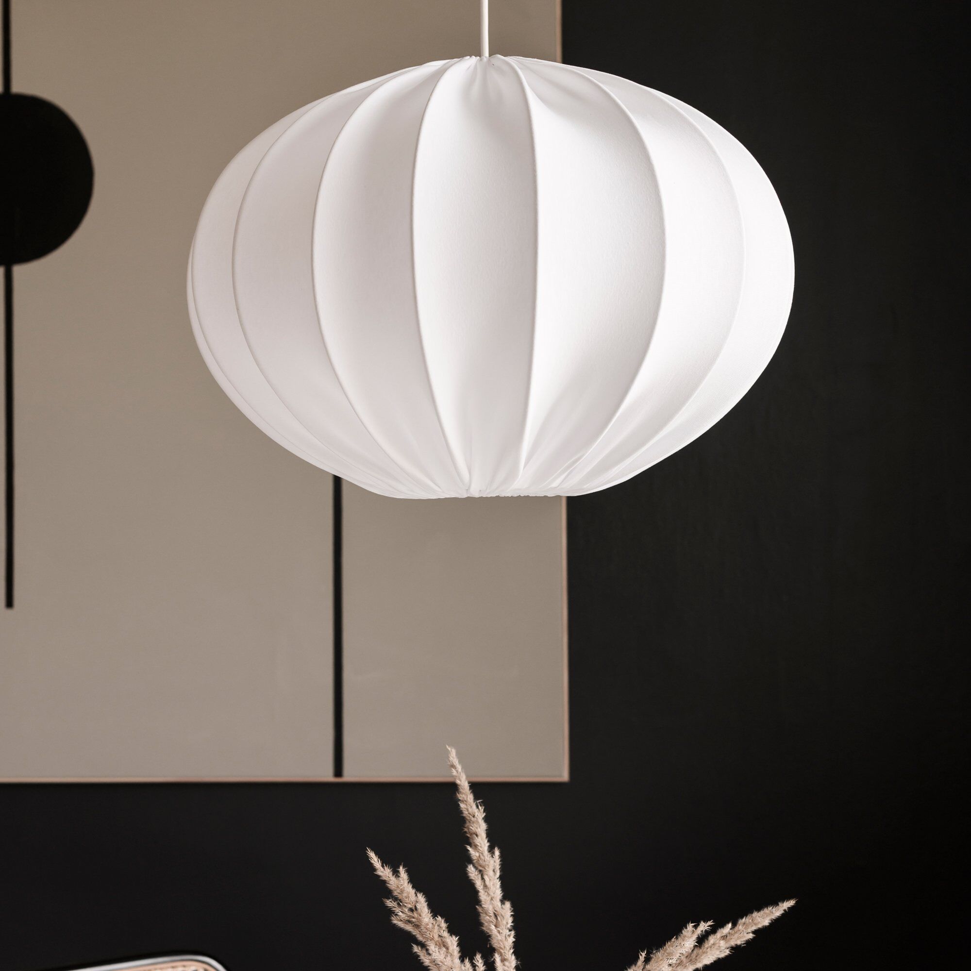 Alternativ bild 1 för Watt & Veke taklampa, oval boll, bomull, vit, 40 cm