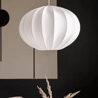 taklampa, oval boll, bomull, vit, 40 cm