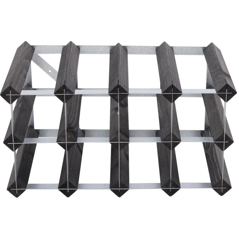 Vinstativ Påbygningsbart 12 flasker Black Ash