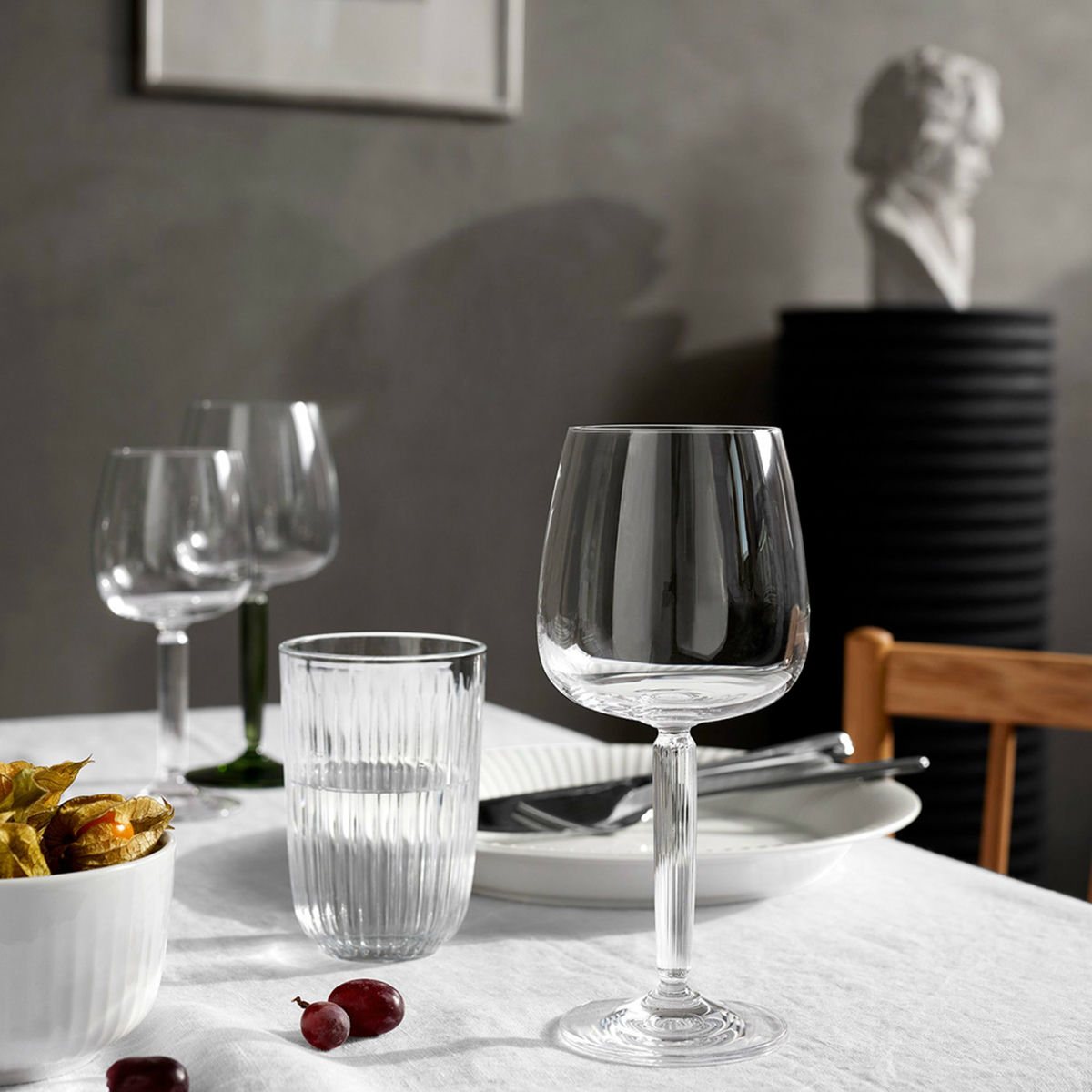 Hammershøi vandglas, 37 cl, Ø 8 cm, 4 stk, klar