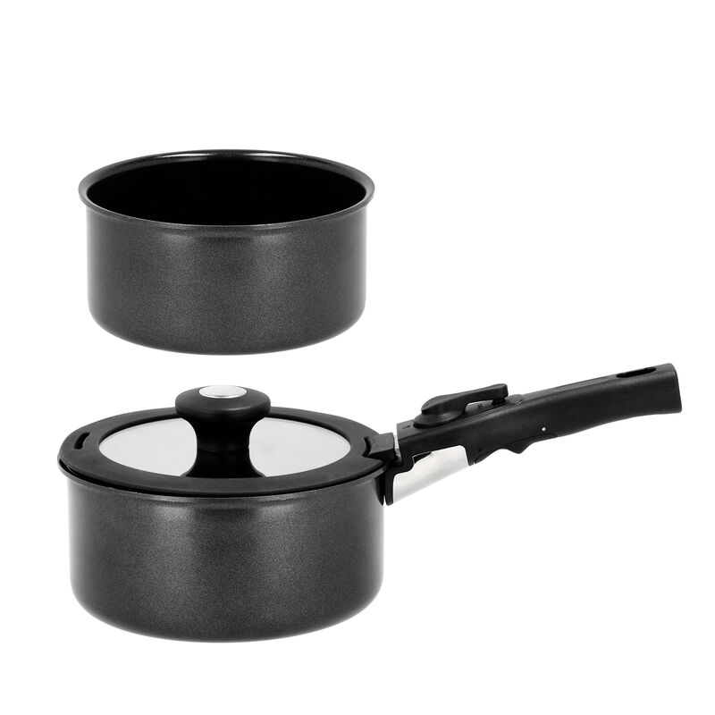 Grytset m. avtagbart handtag 1,1 + 2,4 liter