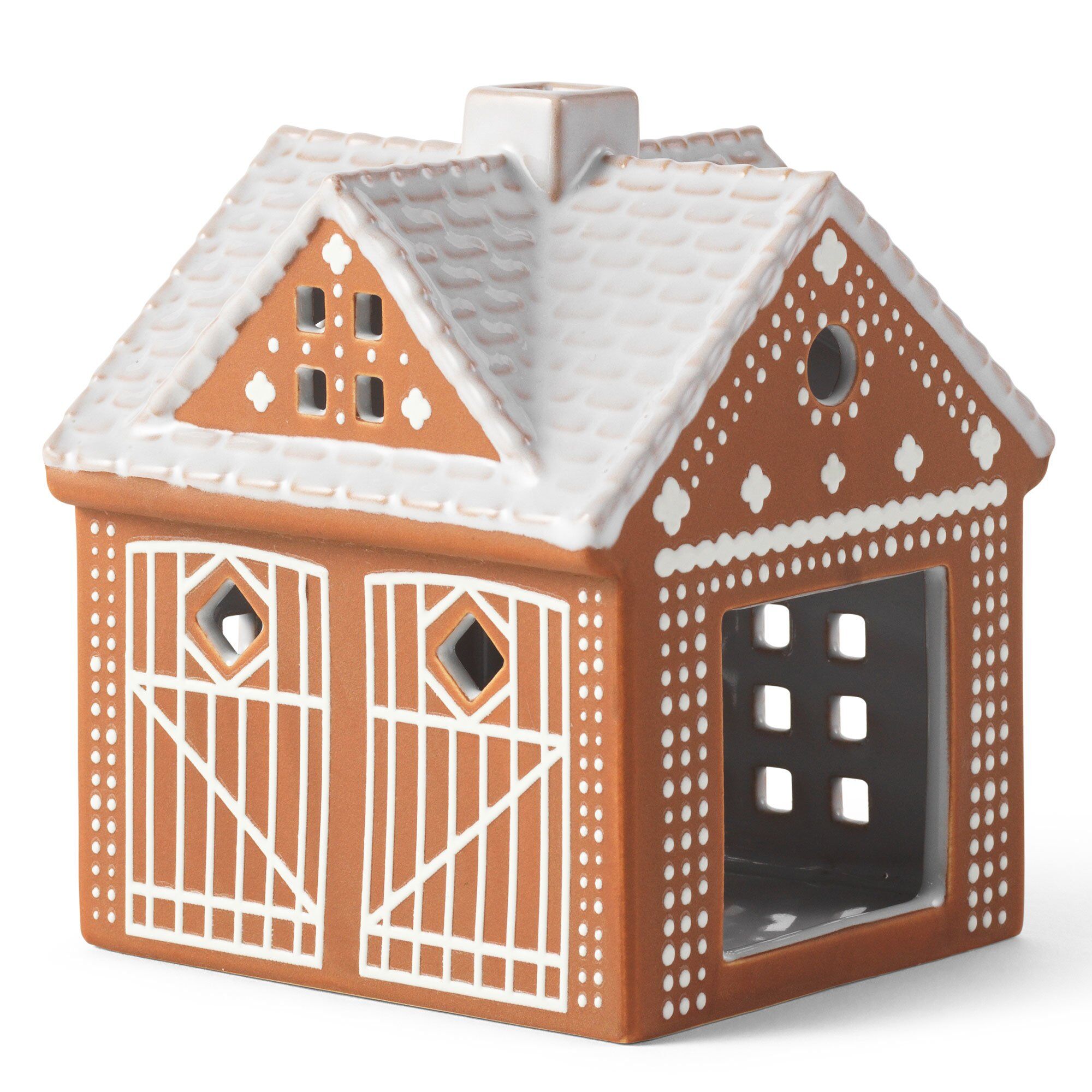 Alternativ bild 1 för Kähler Gingerbread julstall ljushus, brun