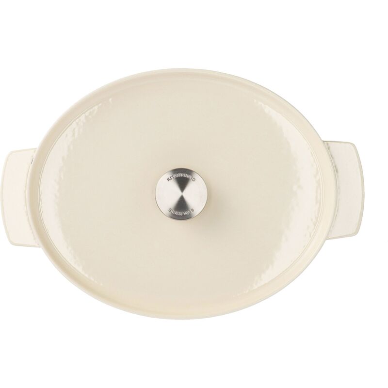 Støbejernsgryde oval 30 cm, 5,6 liter, almond cream
