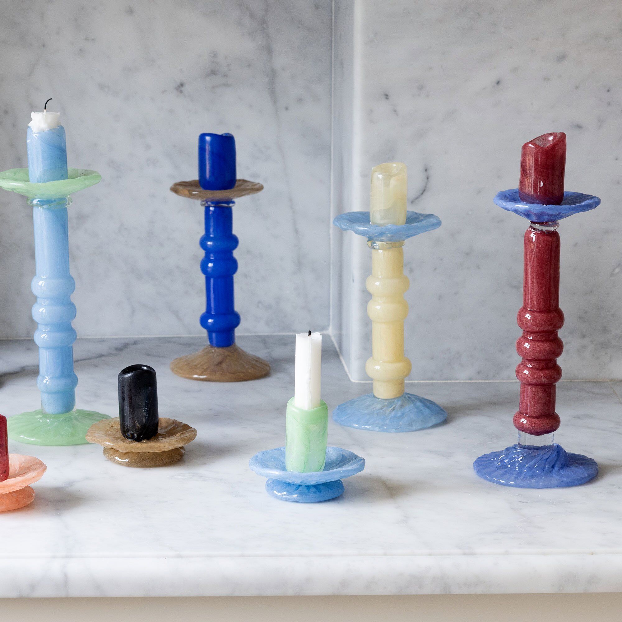 Byon Lara Xs kynttiläjalka, mintunvihreä/vaaleansininen