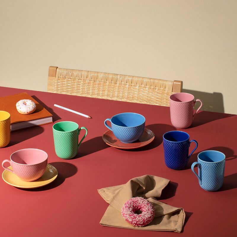 Rhombe Color krus med hank 33 cl, blå