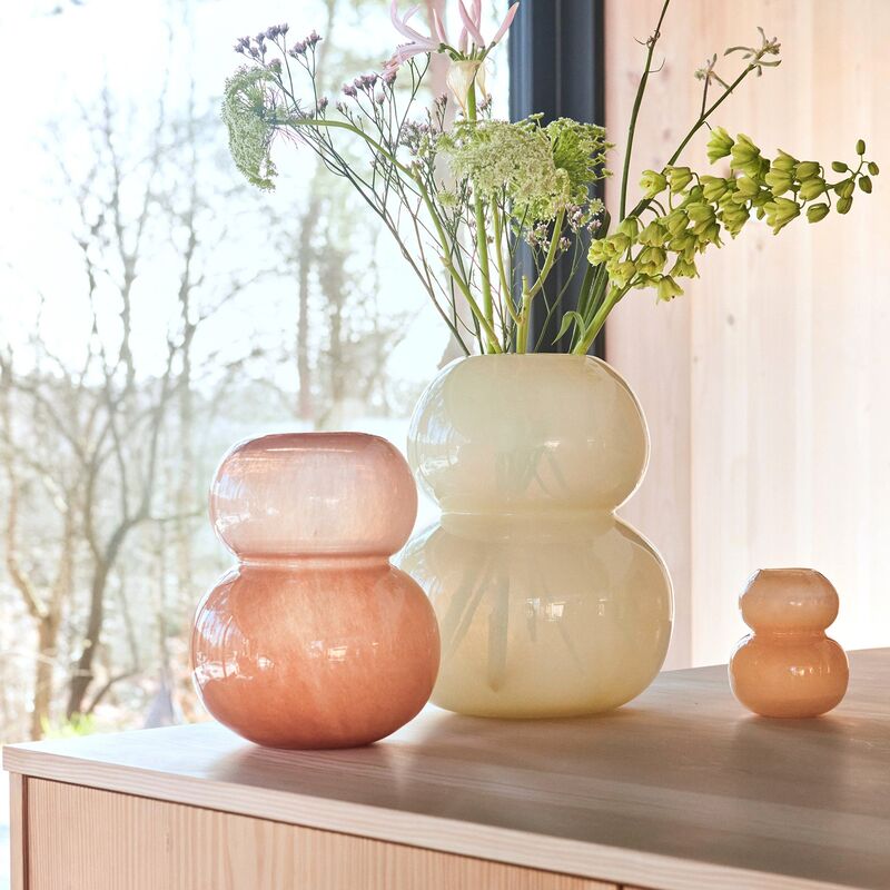 Lasi maljakko 23 cm, taupe