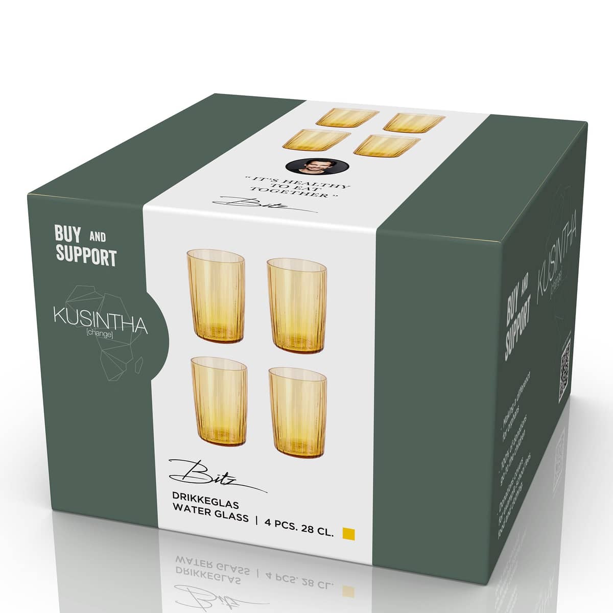 Kusintha vesilasi 28 cl 4 kpl, meripihka