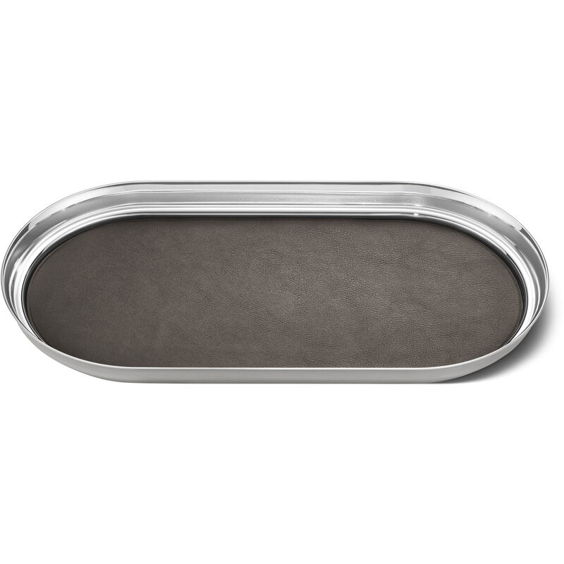 Manhattan-tarjotin, terästä ja nahkaa 