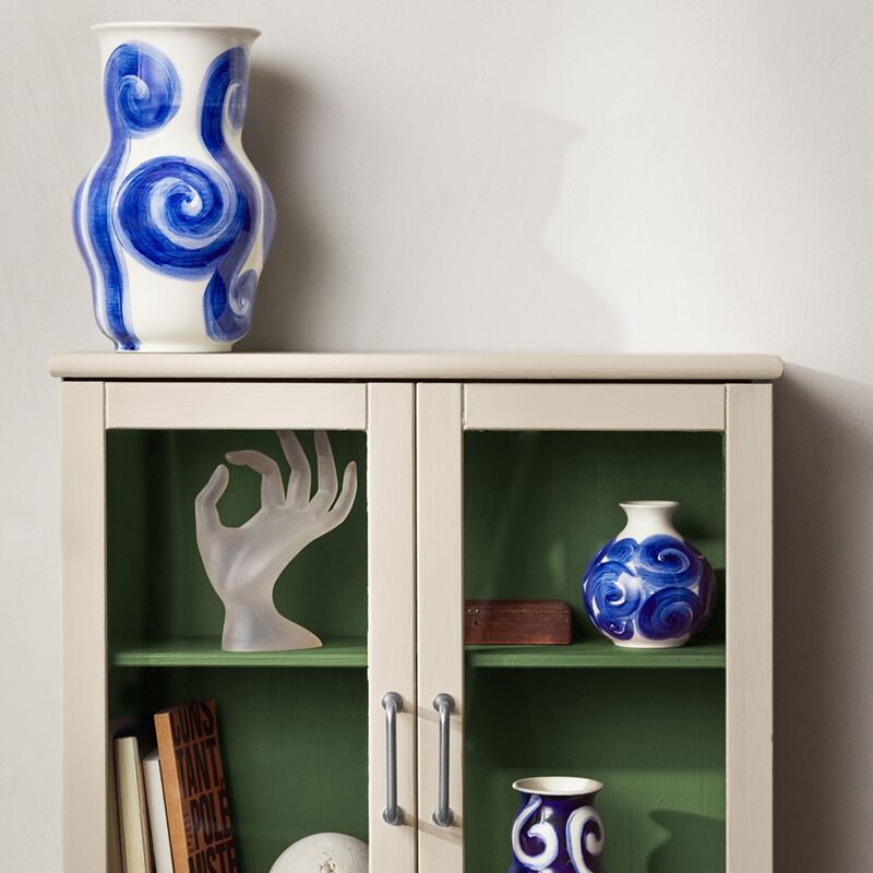 Tulle vase 13 cm, blå