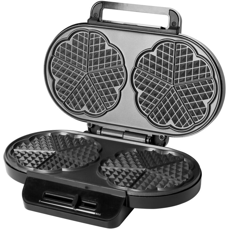 Dobbelt Vaffeljern, sort/metal 