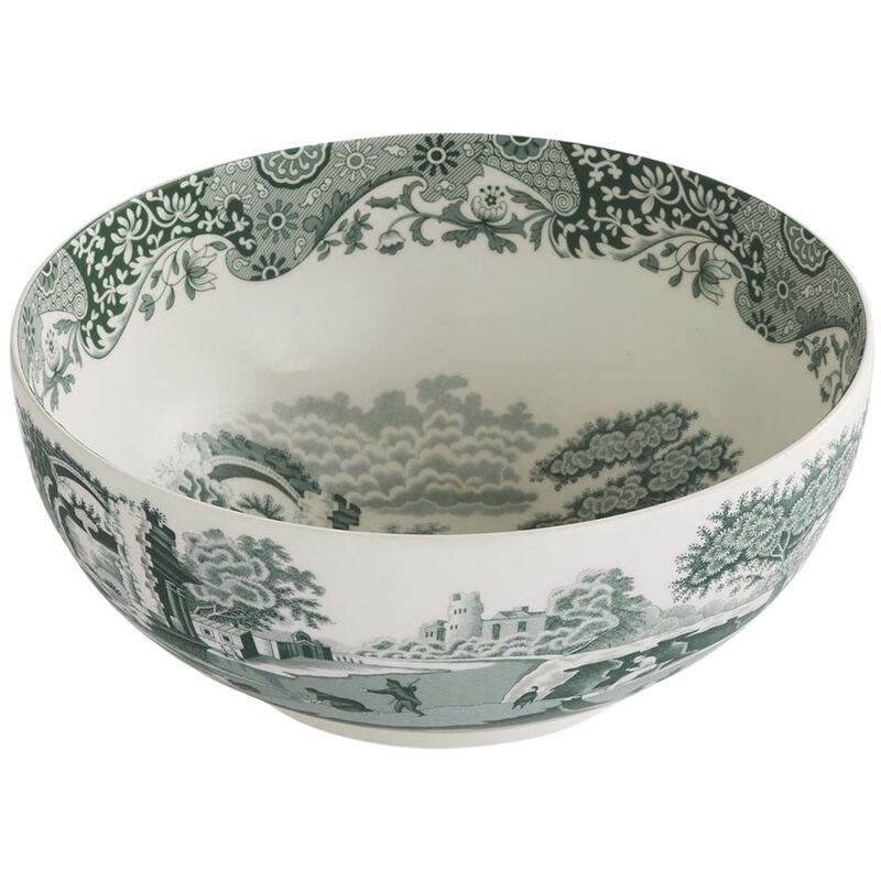 Heritage Green Italian serveringsskål 27,5 cm, grön/vit