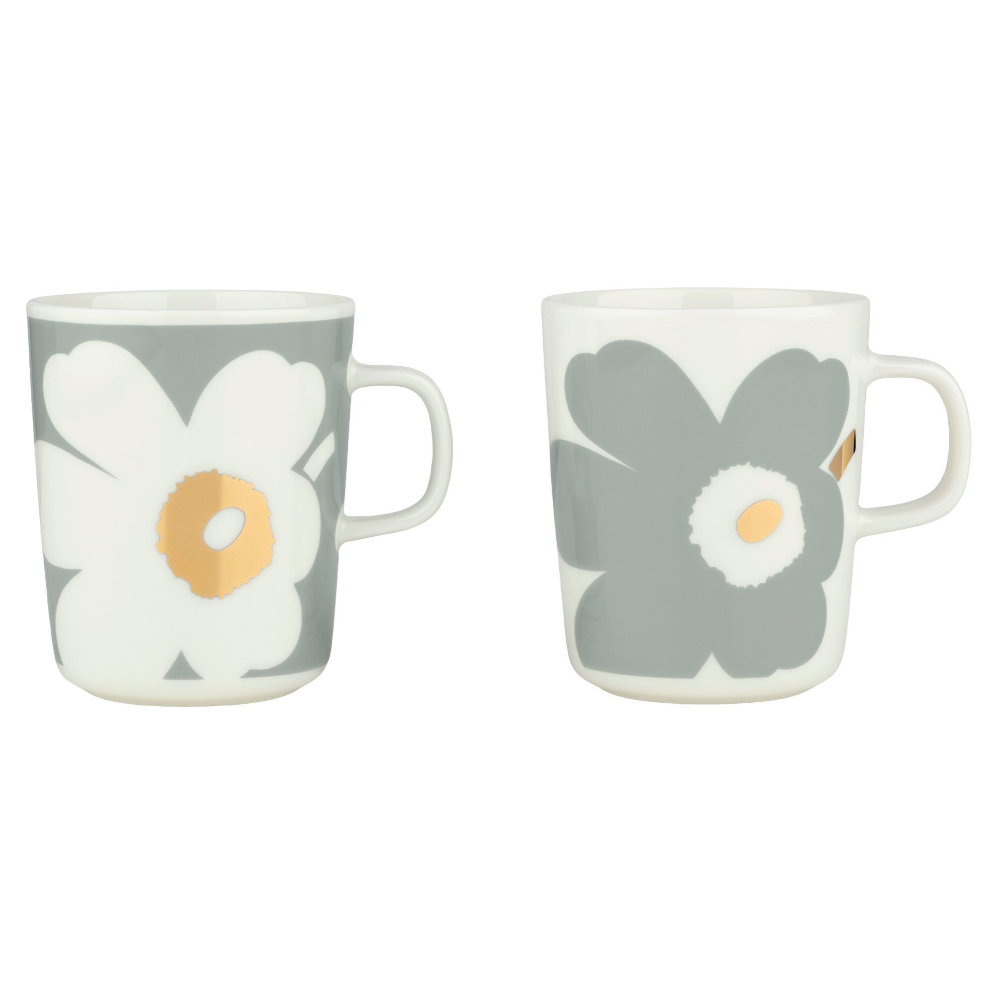 Unikko 60th mugg 2,5 dl 2-pack, vit/grå